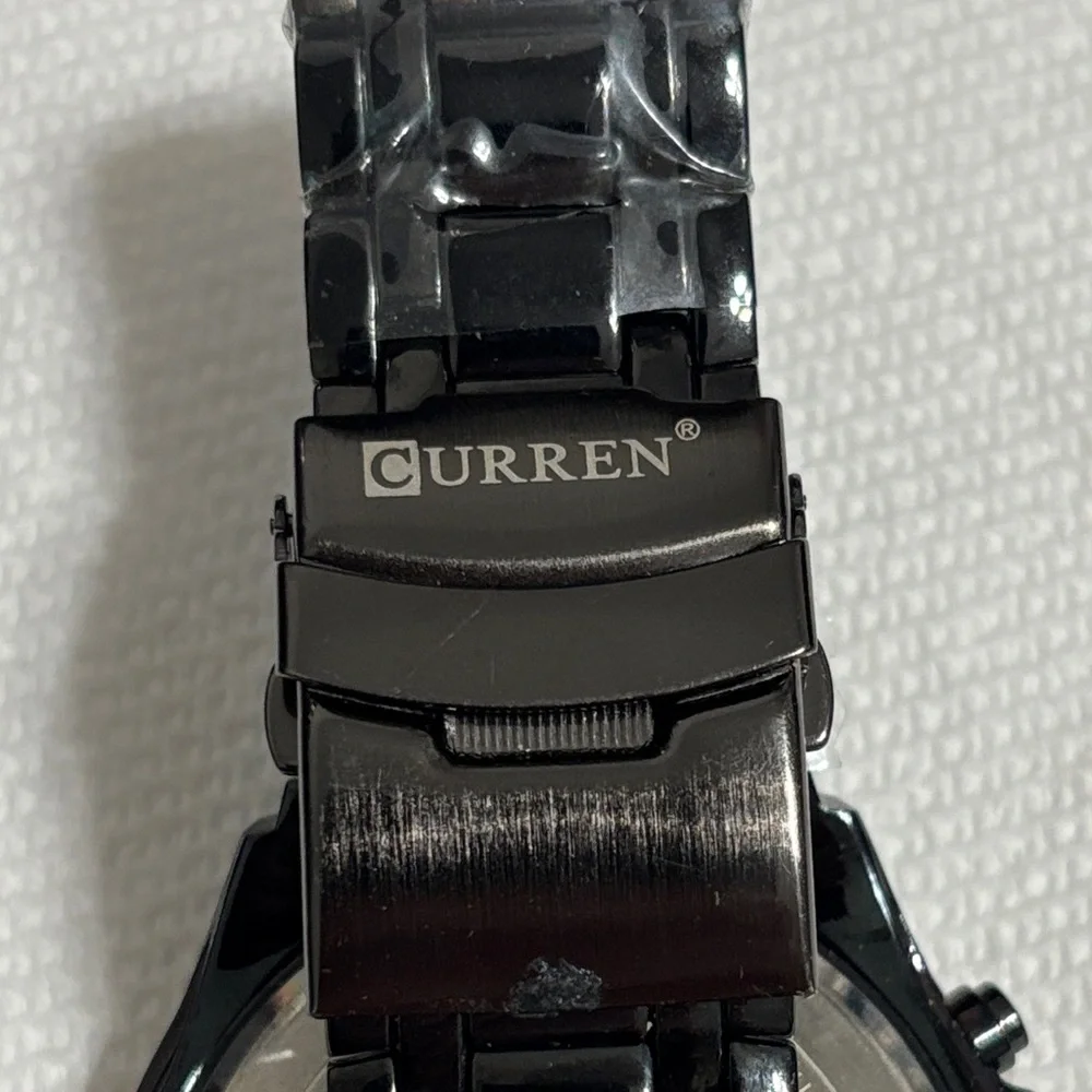 CURREN Black and Rose Gold Men’s Chronograph Watch